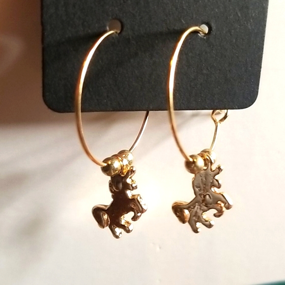 Jewelry - 3 for $15 Unicorn Pendant Hoop Earrings